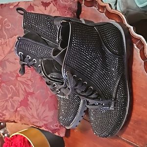 Black sparkling ankle boots 👢